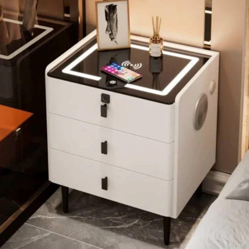 Italian Cabinet Night Stands Drawer Charging Storage Desk Bedside Tables Choice Hidden Muebles Para Dormitorio Furniture Home