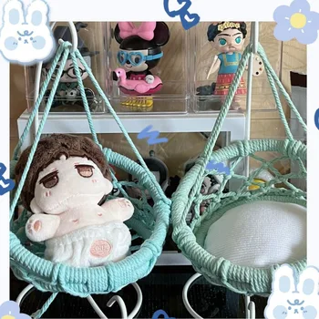 เก้าอี้แกว่งเฟอร์นิเจอร์ขนาดจิ๋วสำหรับบ้านตุ๊กตา1:12เปลญวนของเล่นแต่งบ้านตุ๊กตาของเล่นชิงช้าเฟอร์นิเจอร์ในสวนขนาดเล็ก