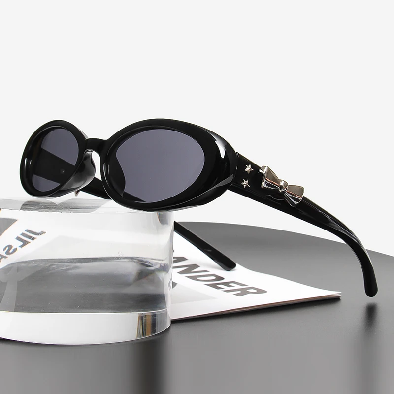 

Retro Oval Bow Sunglasses Women Fashion Small Oval Frame Sun Glasses Brand Designer Glasses Outdoor Leisure UV400 Eyewear
