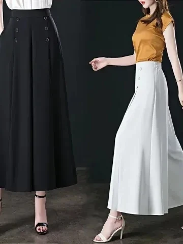 

plus Size High Waist Wide Leg Pants Draped Loose Fitting Fashionable Korean Style Women's plus Size Trousers Summer Polyester