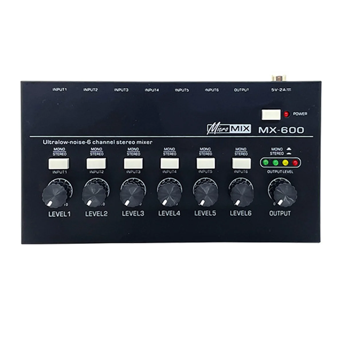 

6 Channel Ultra Low Noise Stereo Line Mixer Mini Professional Sound Mixer Power Supply DC5V Easy Operation Audios Mixer