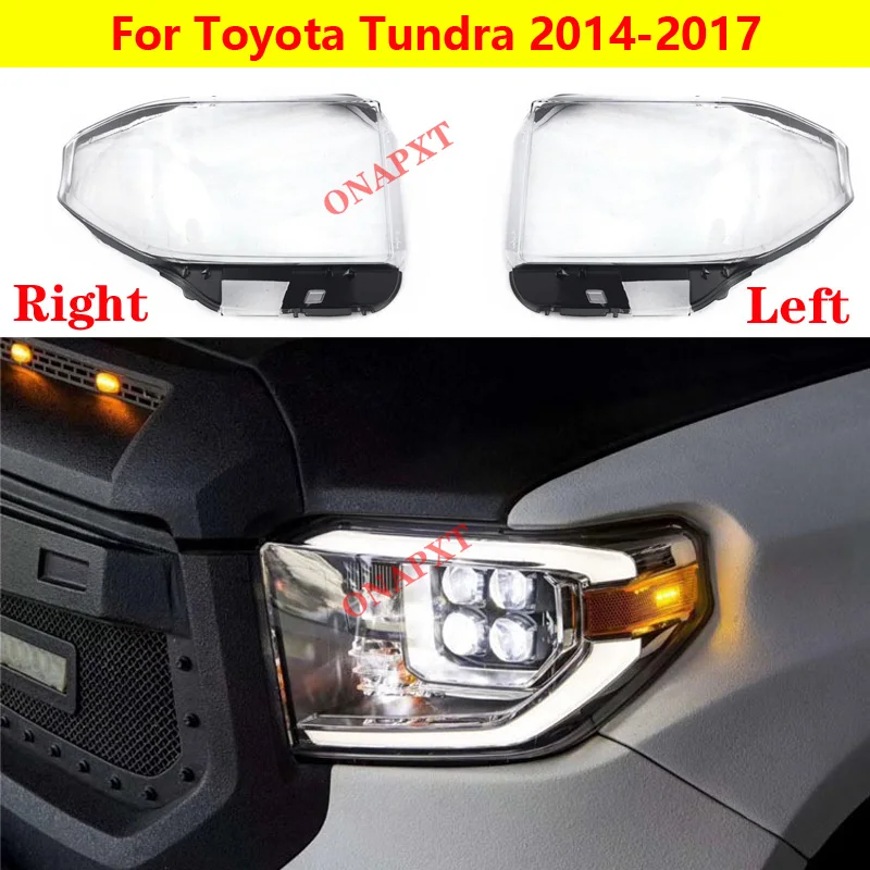 

Car Light Caps Lampshade Front Headlight Cover Glass Lens Shell Transparent Cover For Toyota Tundra 2014-2017