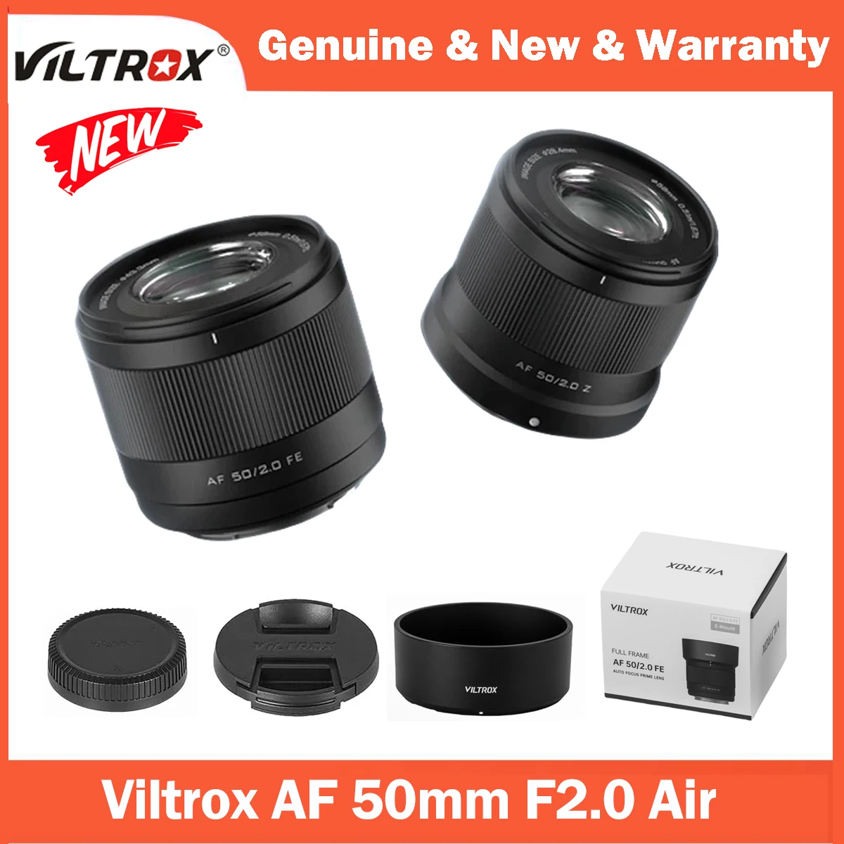 Viltrox 50mm F2.0 Air Auto Focus Full Frame Lens for Sony E A7C A7ll A7RlI A7SIII A7III Nikon Z Z5 Z50 Z50II Z6 Z6II Z7 Z7II ZF