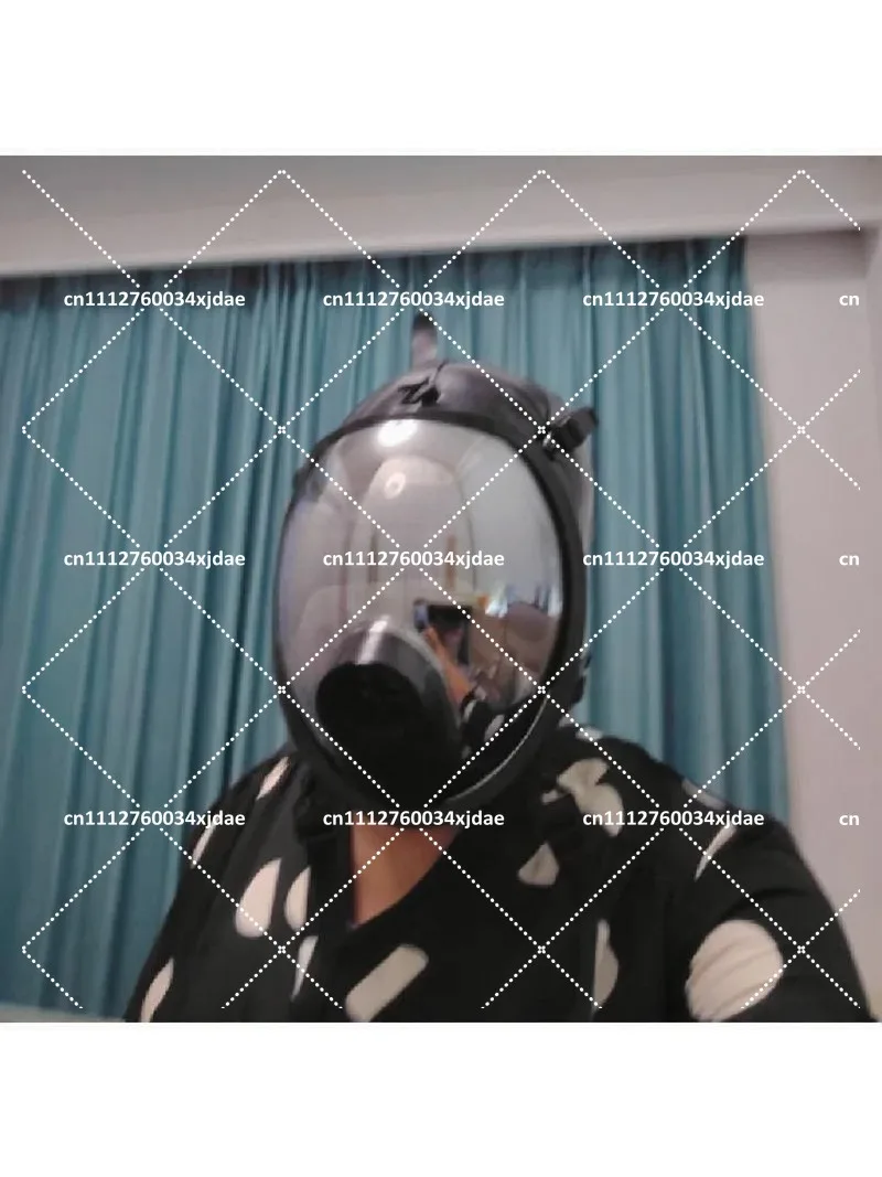 Spherical Mirror Gas Mask, Large Field of View Full Face Mask with Silver-Plated Lens