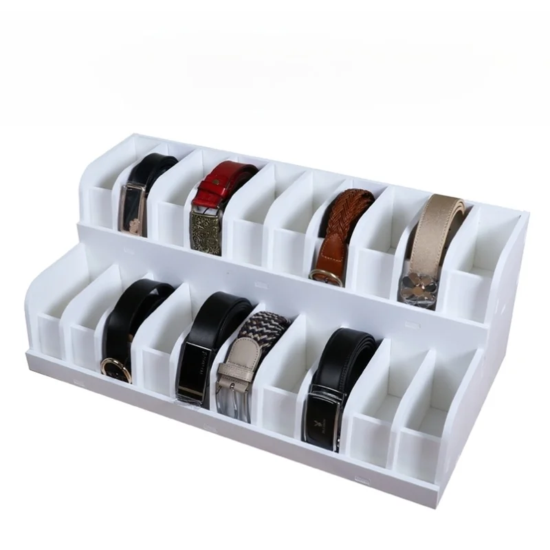 

Кожаная витрина-подставка для ремней, коробка для хранения ремней, демонстрационный бокс для кожаных изделий для магазинов одежды, европейский стиль, нехромированный.
