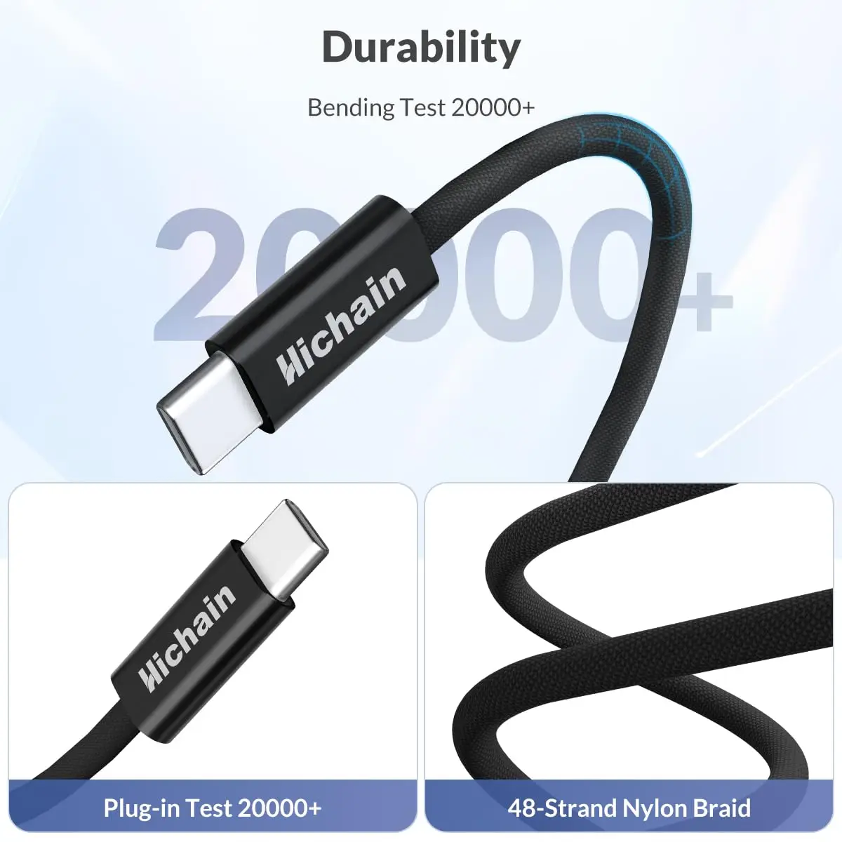 Hichain PD 65W Кабель для быстрой зарядки USBC To Type C Кабель для передачи данных для iphone Для Samsung Для Xiaomi Для Huawei Планшеты Ноутбук 1,2M/2M