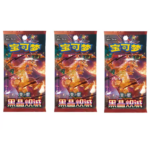 Original Pokemon Cards PTCG csv5C SV13 Chinese Obsidian Flames Darkness Loyalty Booster Box Cards Display Collection Game Gifts