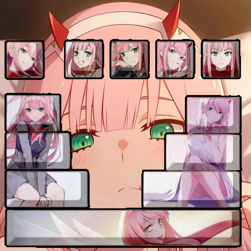 DARLING in The FRANXX Theme Anime Keycaps Mechanical Keyboard PBT Custom Keycaps PC Gaming Keyboard Accessories Gift Collection