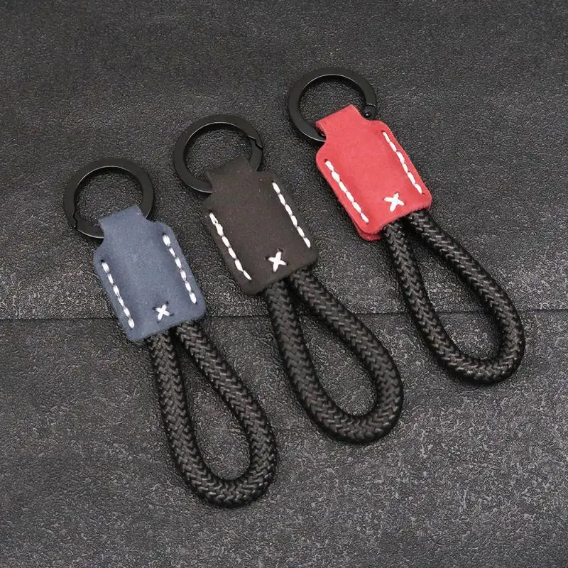 Schlüsselanhänger Motorrad Auto Leder Geflochtenes Seil Metall Schlüsselanhänger Handtaschenanhänger Exquisites Dekoratives Accessoire Stilvolles Kleines Geschenk – Detail 7