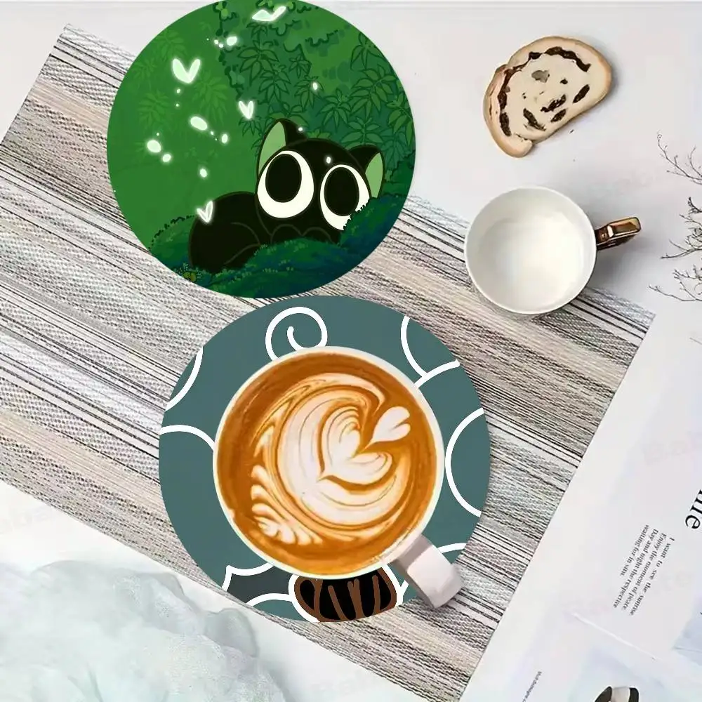 Luo Xiaohei pattern art painted wooden anti-slip coasters, suitable for decoration of living room kitchenware 2