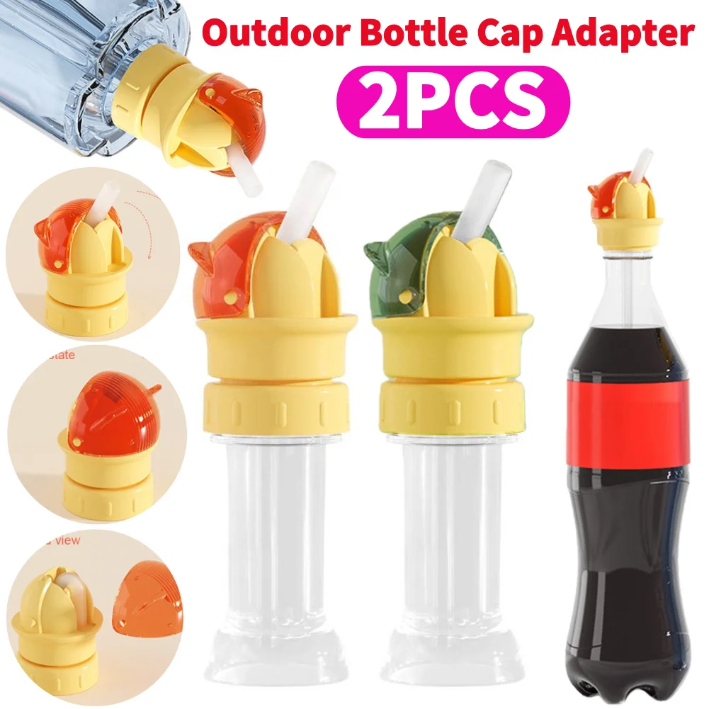 Anti-Choking Water Bottle Cap Reusable Water Bottles Straw Lid Portable Baby Self Drinking Straw Caps for Car Interiors