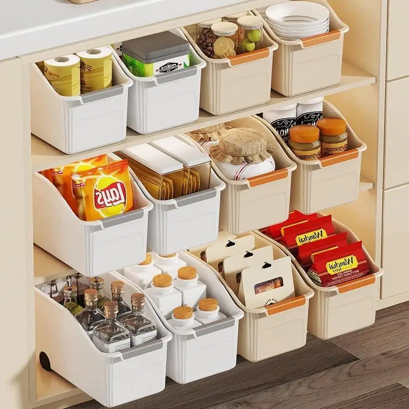 ~Plastic Storage Bins With Wheels And Comfort Handles Large Capacity Perfect For Kitchen Pantry Cabinet Organization