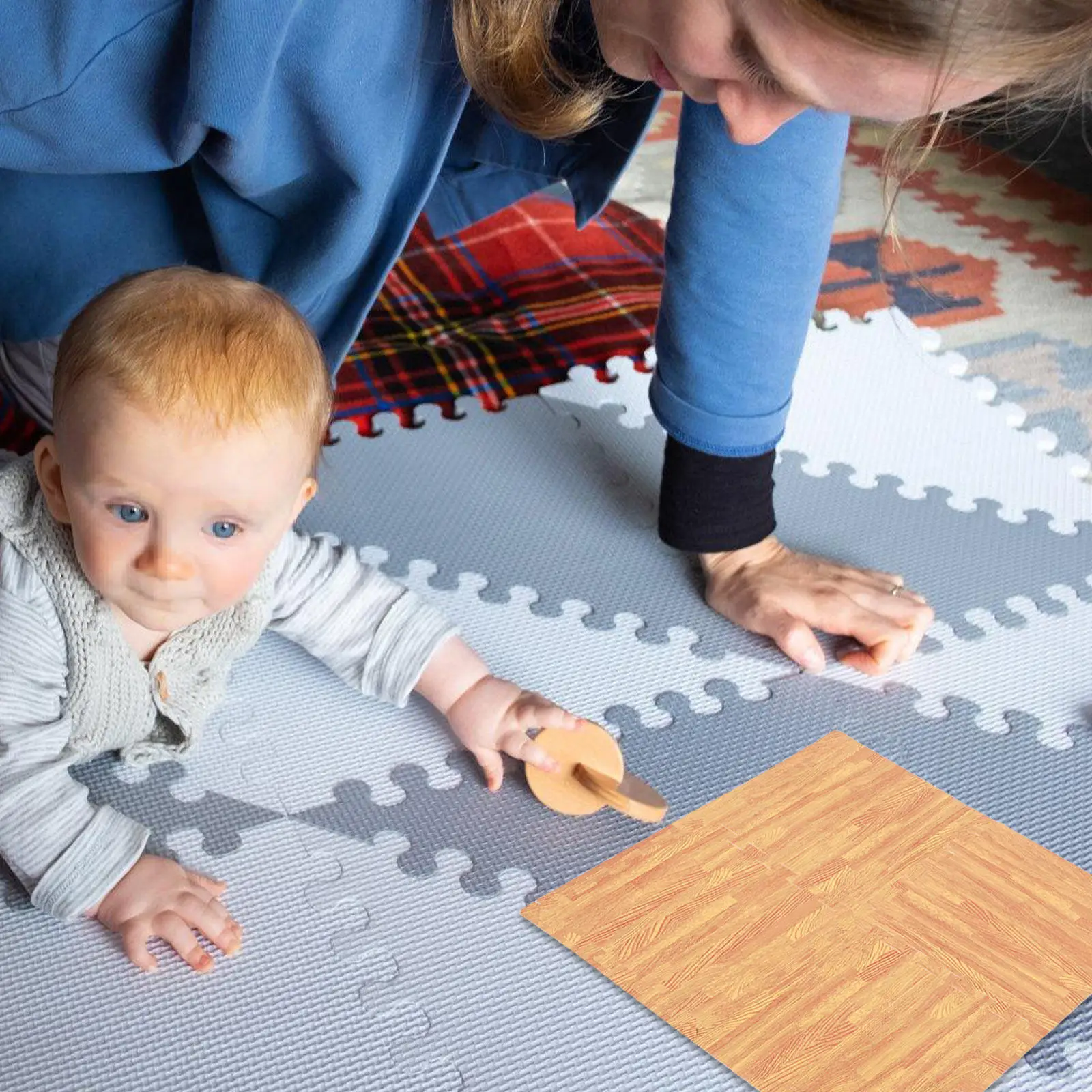 

Набор из 12 пенный напольных ковриков для малышей: легко собираемые, соединяющиеся между собой игровые плитки-пазлы, удобные напольные маты для детей