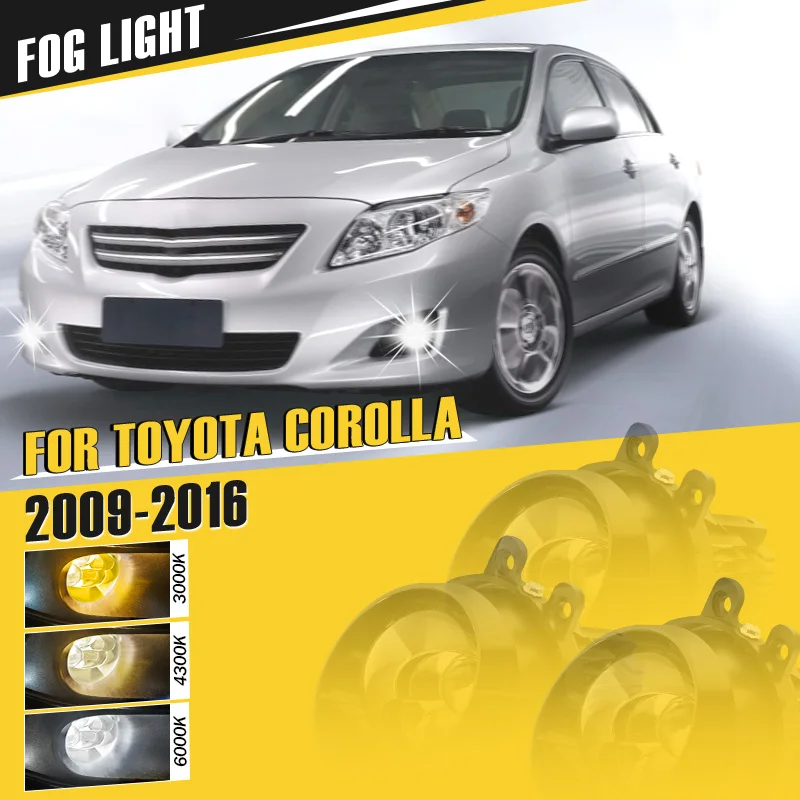 

Fog Lights Bi LED Projector Lenses Three Color Light High Beam Effect Plug And Play Car Accessories For Toyota Corolla 2009-2016