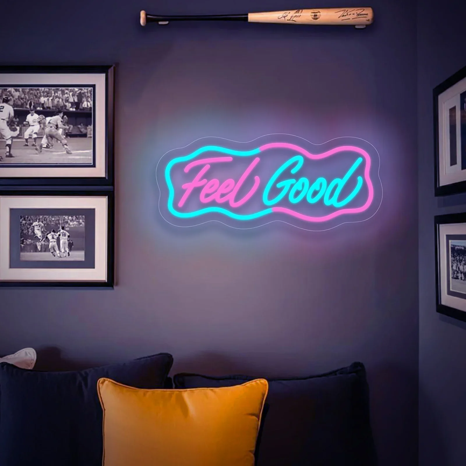    Neonowy znak LED z napisem Feel Good, zasilany przez USB, z możliwością ściemniania, do sypialni, salonu, klubu, baru, męskiej jaskini, na imprezy, prezenty, dekoracja ścienna