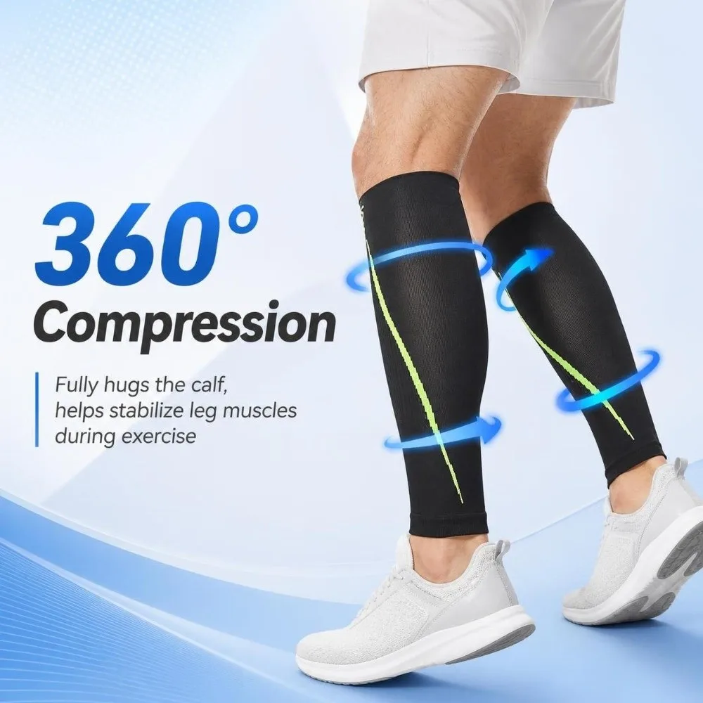 Stretchy Calf Compression Sleeves Breathable Skin-friendly Leg Support Sleeves Skintight Lightweight Sports Leg Warmers Running
