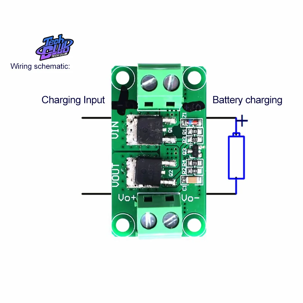 4A /8A Battery Charging Anti Reverse Connection Board Ideal Diode Battery Charging Anti Polarity Connection Power Tool Accessory