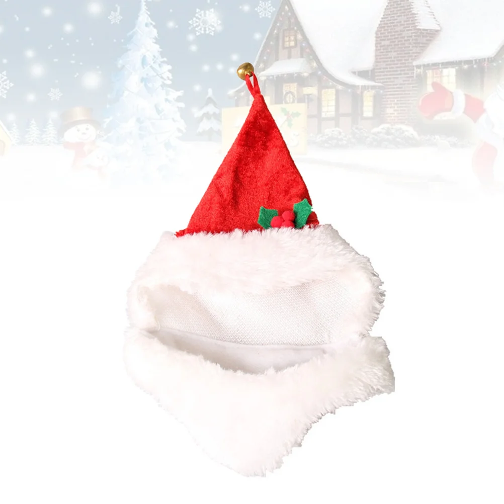 

Soft Comfortable Pet Christmas Santa Beard Bell Hat Cosplay Prop for Cat Dog Puppy Free Size Adorable Cosplay Hat