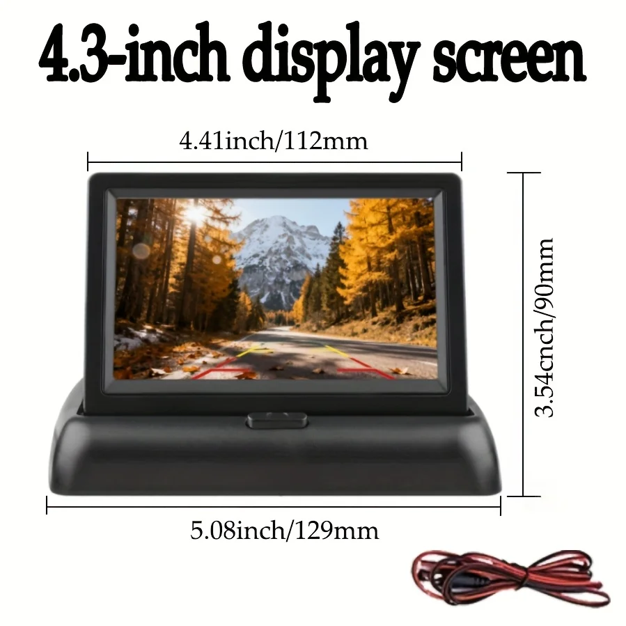 4.3-inch Folding, Desktop Display AV Line Visual Reversing Image Pickup Truck Car All-in-one Display Screen Single Product