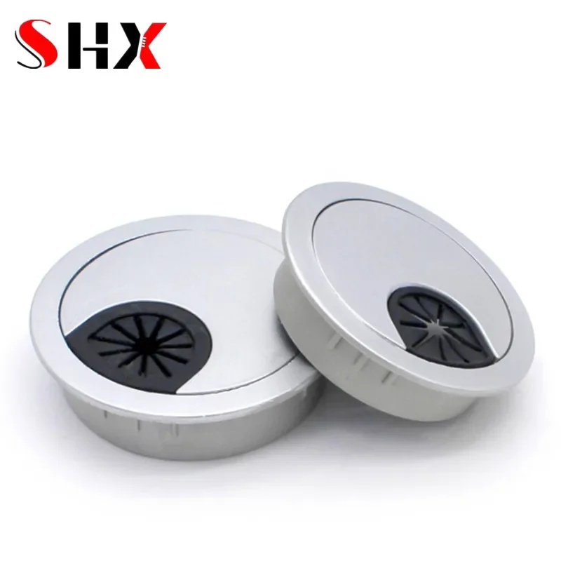 Dual Usb 50 53 60 80mm Wire Hole Cover Round Home Office Table Outlet Port Line Box Computer Desk Cord Grommet Cable Organizer