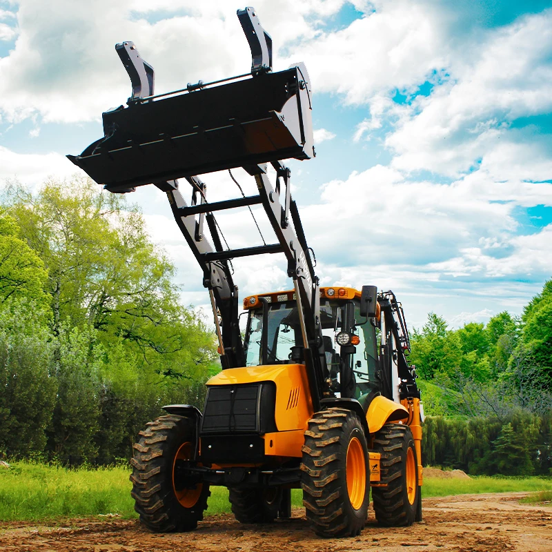 Hot Sale Farm Small All-In-One Excavating Tractor Wholesale 4WD Mini Loading Excavator Customized Multifunctional Backhoe Loader