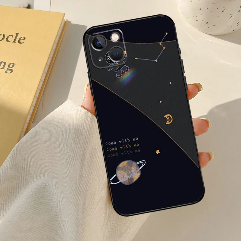 Astronaut Spaceship Cover For iPhone 13 14 15 16 Pro Max 12 Mini 11 14 15 16 Pro Max Plus X XR XS Max Phone Case