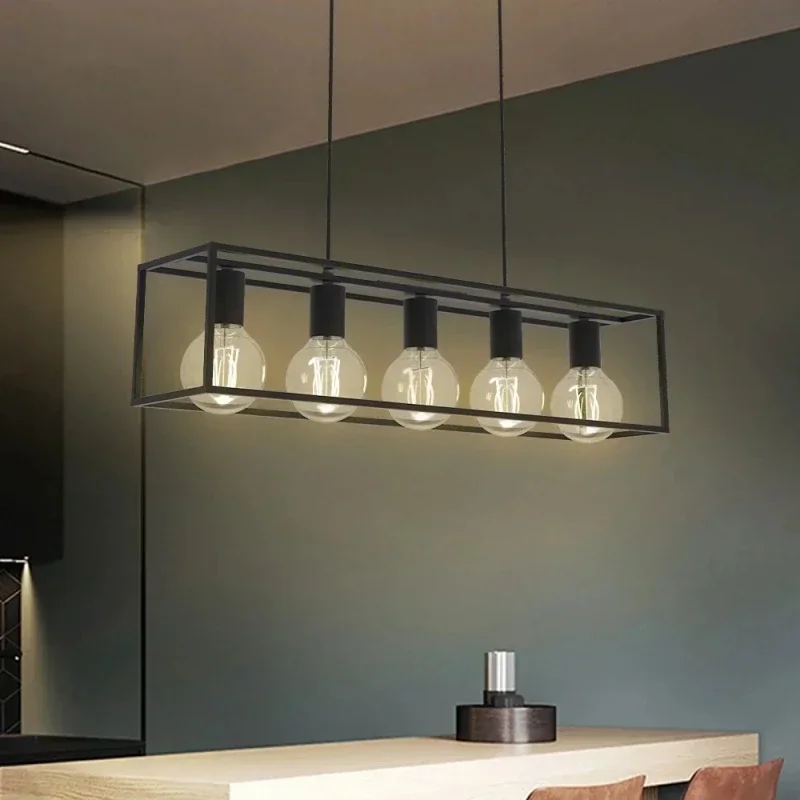 Nordic Industrial Style LED Pendant Lamps Dining Room Parlor Chandelier Conference Room Hotel Bar LED Ceiling Lighting Fixtures