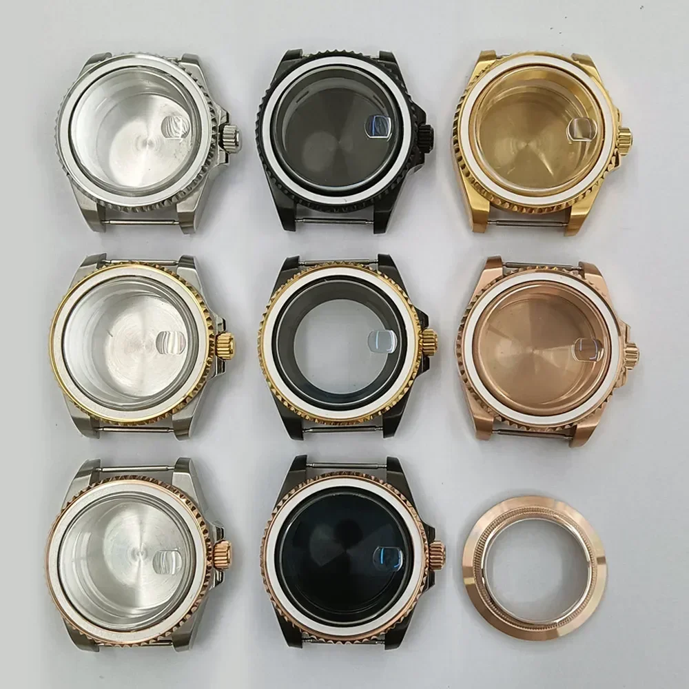 

40mm NH35 Case Sapphire Glass Crystal Clear Back Watch Parts for SUB NH35 NH36 Automatic Movement Replacements Watch Accessories