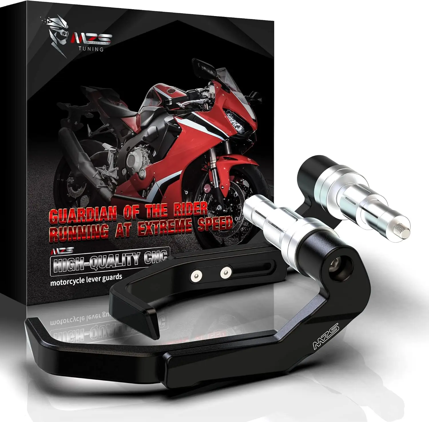 

Universal Motorcycle Lever Guards, Aluminum Hand Protectors for 7/8" Hollow Handlebar - Black