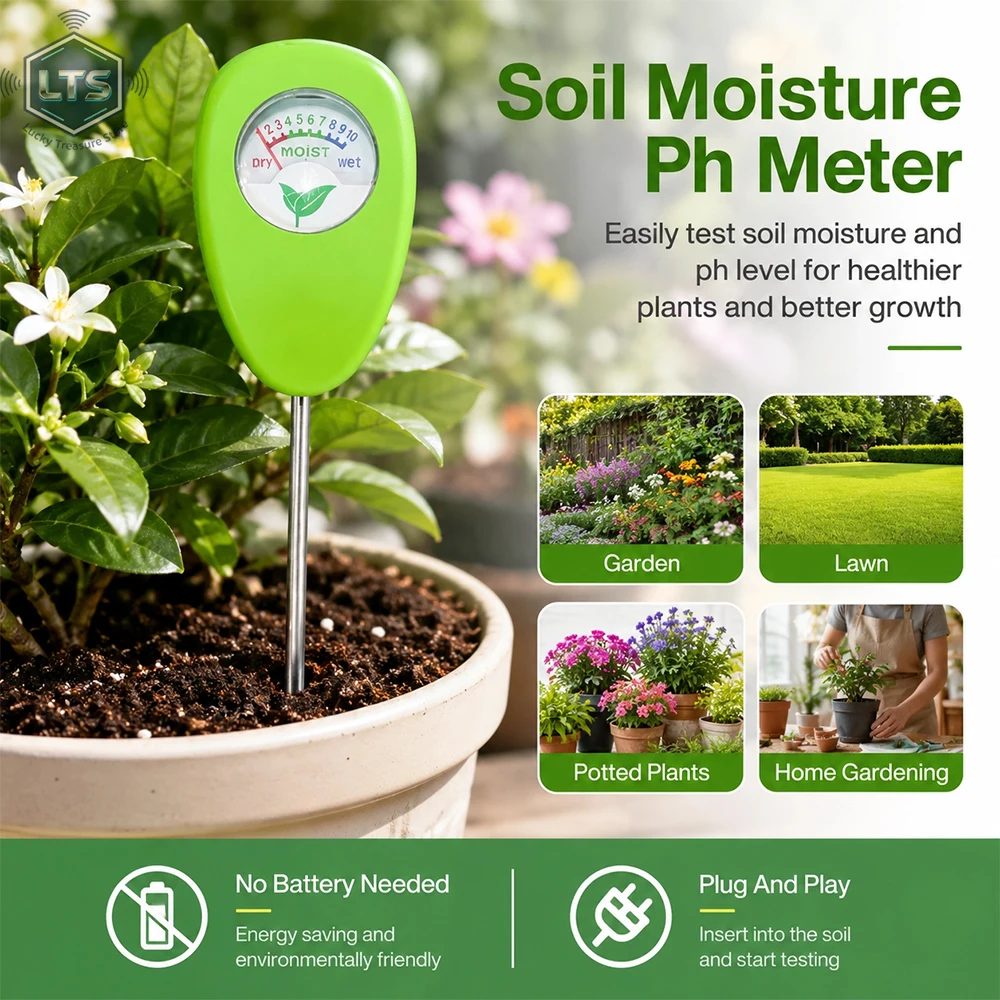 Soil Moisture Meter Plant Watering Test Soil Humidity Monitor Detector Hygrometer Flower Testing Home Gardening Measuring Tool