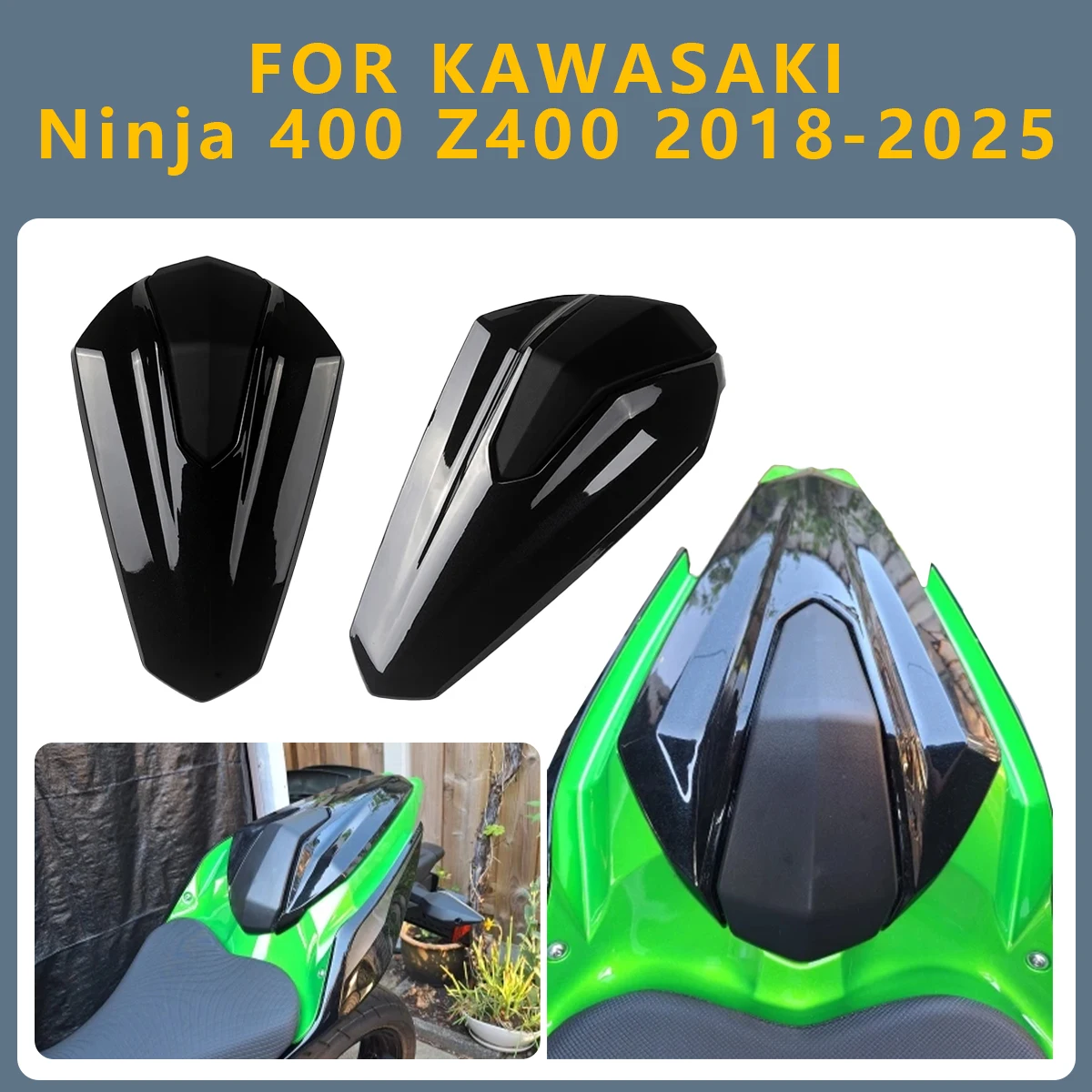 لكاواساكي نينجا 400 Z400 2025 2024 2018-2023 Z-400 دراجة نارية امتصاص الصدمات الركاب الخلفي بيلايون غطاء مقعد هدية القلنسوة