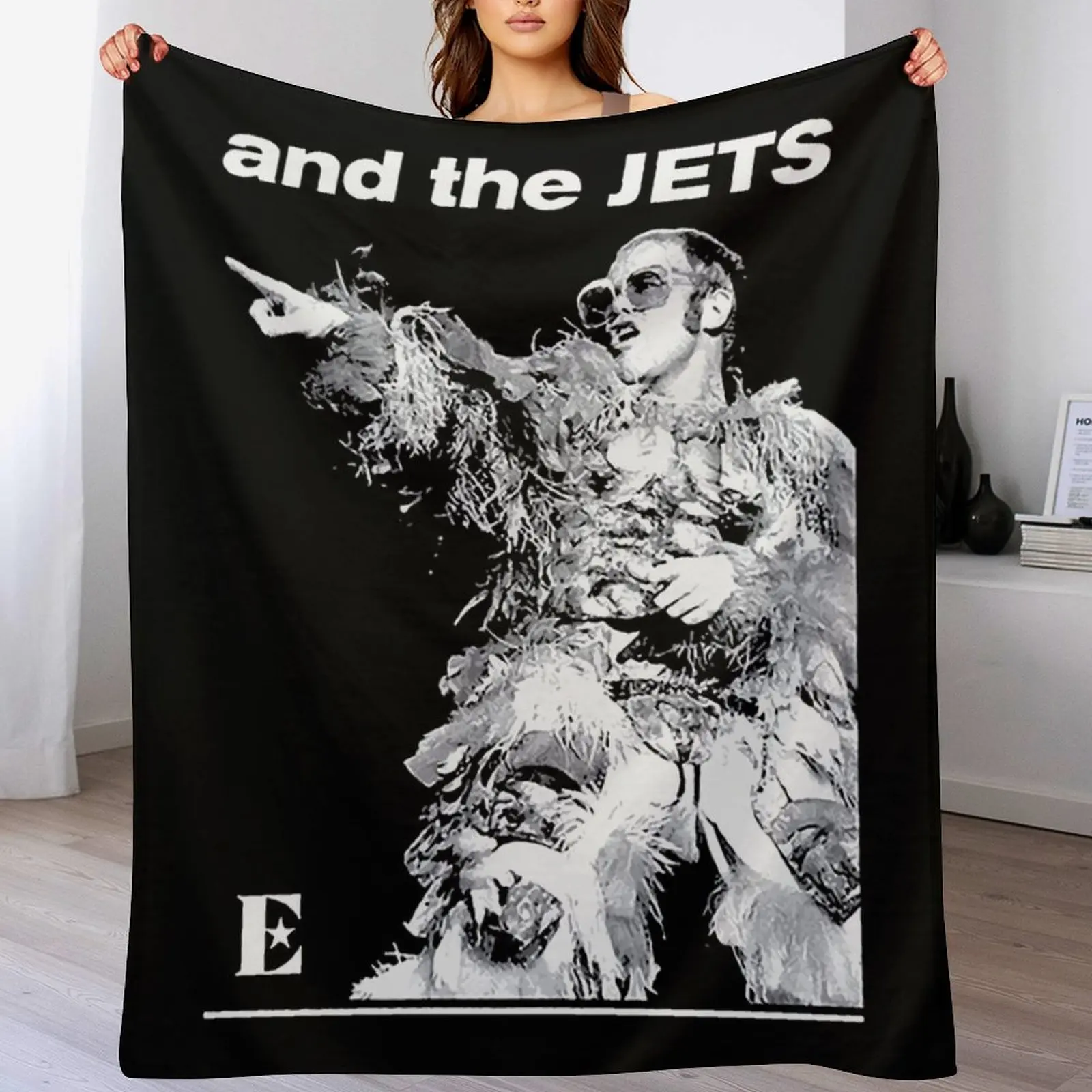 Bennie And The Jets Customisable Name Black T-Shirt Throw Blanket Designers halloween Polar blankets and throws Blankets