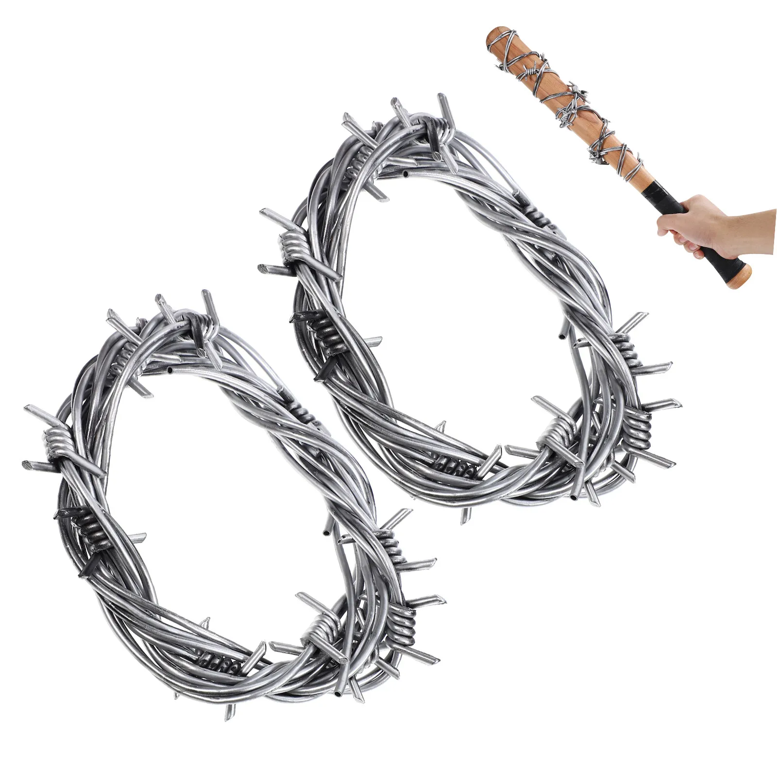 

2Pcs Plastic Barbed Wires Halloween Ornament Scary Decor for Haunted House Party Photo Prop DIY Garland Wire Festive Atmosphere