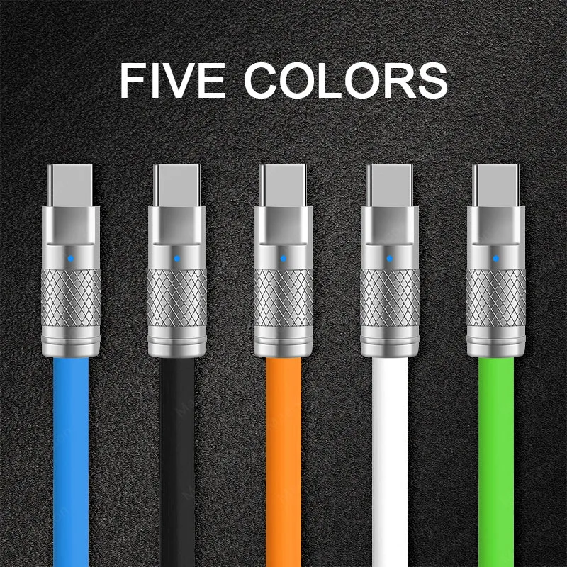 Cable USB tipo C de carga superrápida, Cable de datos de silicona líquida, 120W, 7A, para teléfono Huawei, Samsung, Xiaomi