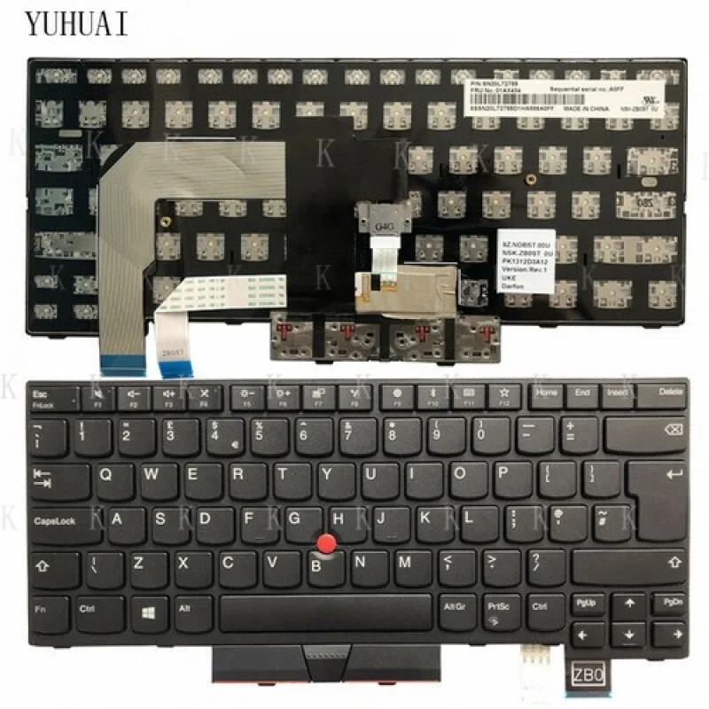 

Y C New For Lenovo IBM ThinkPad T470 01AX434 SN20L72796 UK Black Keyboard