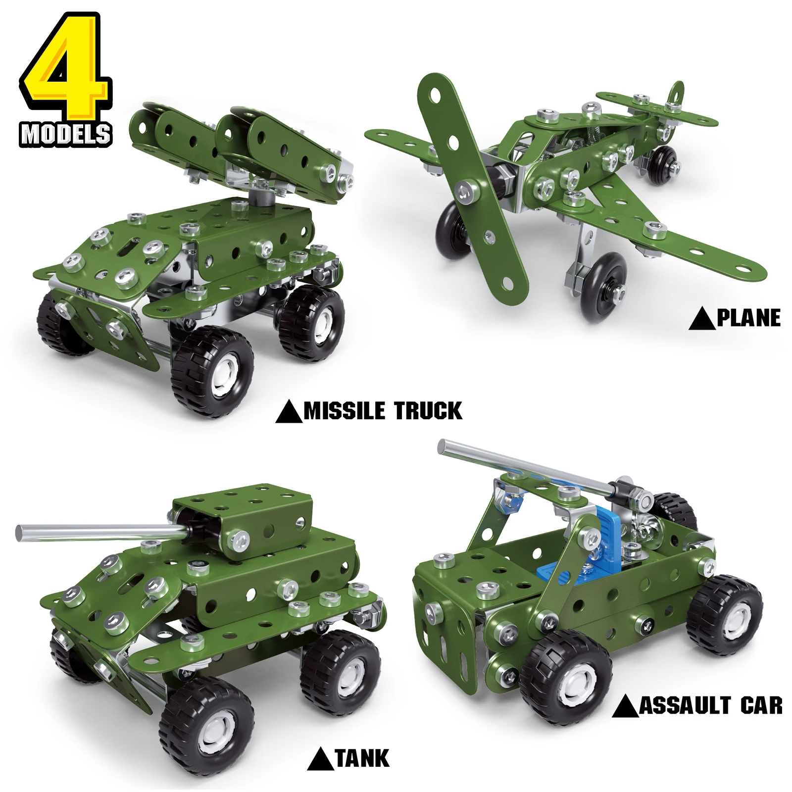 166pieces Metal assembly aircraft blocks with screws and nuts diy building block screwing model toys children boys gift view 5
