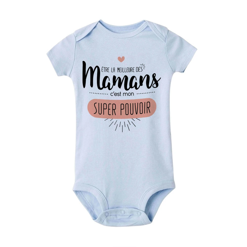 Mama I Love You Forever French Print Baby Bodysuit Newborn Short Sleeve Jumpsuit Infant Mothers Day Mommy Birthday Outfit Romper