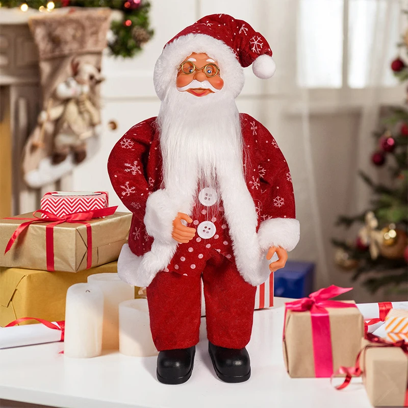 12-inch Christmas Santa Figure Standing Santa Doll Window Decorations Christmas Decorations Christmas Gifts Birthday Gifts image 5