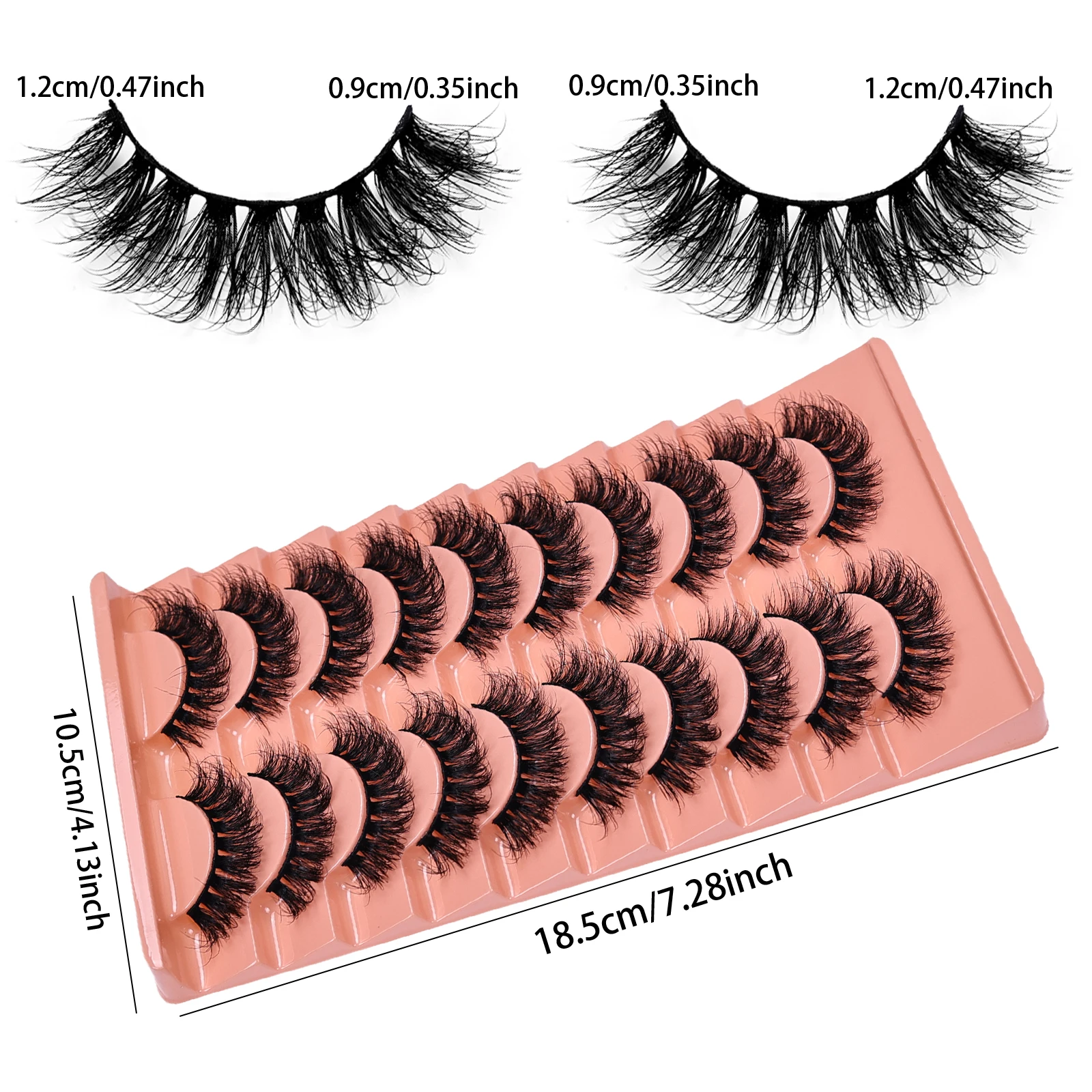 10 ペアロシアストリップまつげ厚く細いふわふわつけまつげ毎日厚いアイエンド延長乱雑まつげ