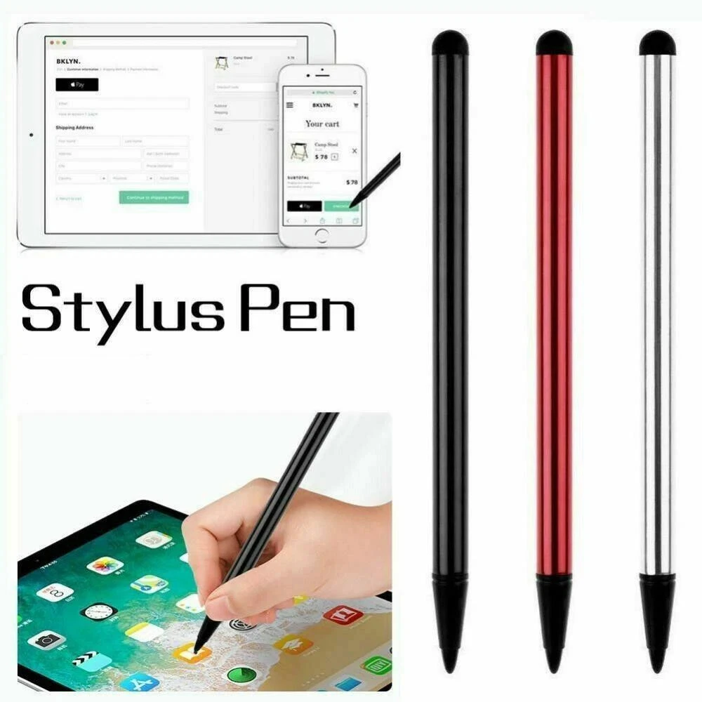 Universal Capacitive Stylus & Resistive Hard Tip Stylus Combination with Rubber for Touch Screen Pen for Smartphones Tablets