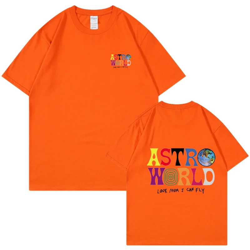 Cactus Jack ASTROWORLD T-shirt Look Mom I Can Fly letter print Summer men women 100% Cotton T-shirts Hip Hop Streetwear tee top