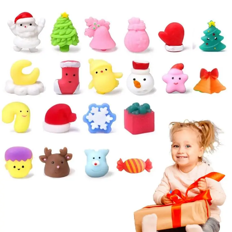 

Squeeze Toy Cute Small Christmas Theme Stress Toy Playset 24 PCS Sensory Toys Home Party Decoration Christmas Small Sensor Ball