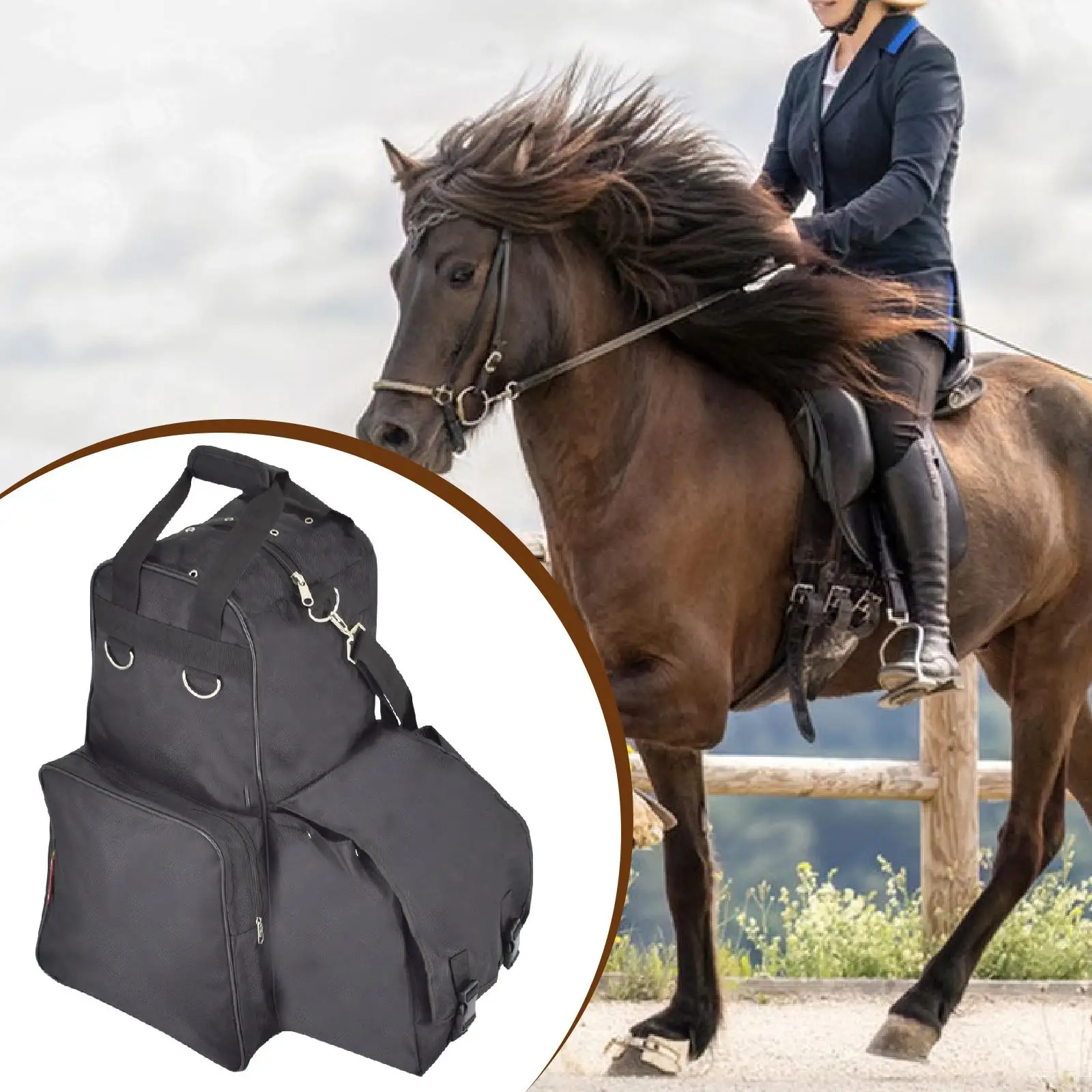 Reitsport-Pack, Ausrüstung, Organizer, Wettbewerb, Reisetasche, Reisen, vielseitig, tragbar, mit Fächern, verschleißfest