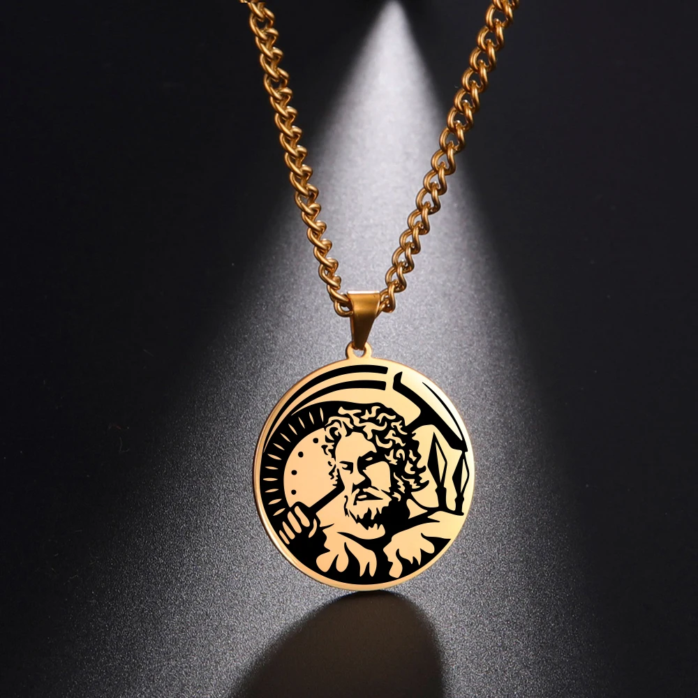 Dawapara Vintage antike griechische Krieger Anhänger ägyptische Göttin Athene Aphrodite Artemis Apollo Symbol Edelstahl Amulett – Detail 9
