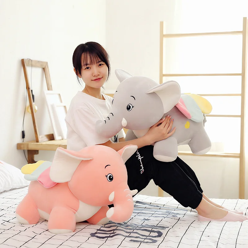 Cartoon Elephant Plush Toy Doll Animal Stuffed Dumbo Pillow Cushion Cute Home Sofa Ornament For Kids Boys Girls Birthday Gifts