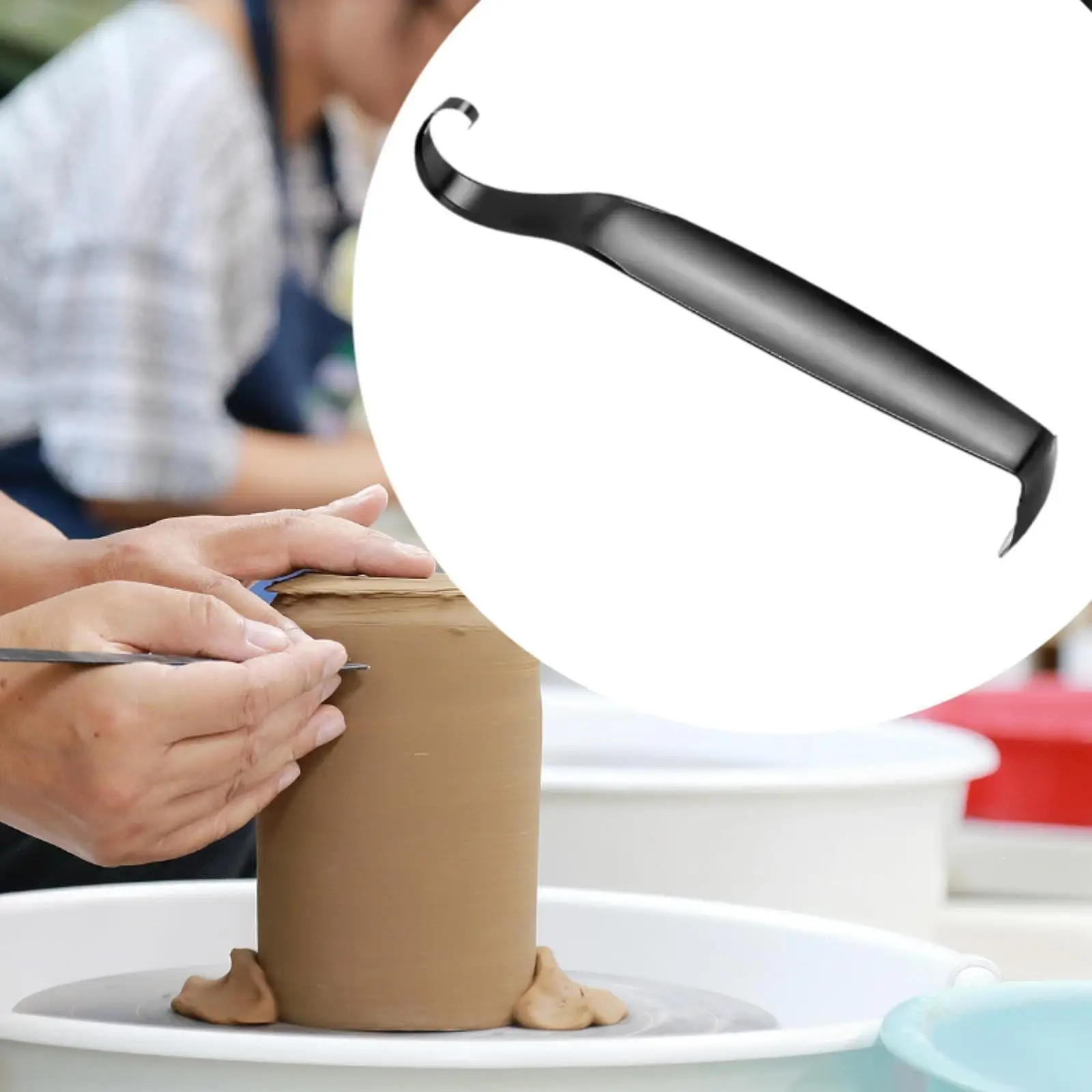 Pottery Trimming Tool Ergonomic Stainless Steel Carving Hook Set for Porcelain Clay Crafting Sculpture