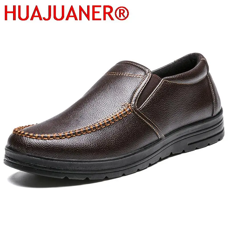 

New Arrival Genuine Leather Shoes Men Loafers Soft Comfortable Mens Business Shoes Flat Casual Footwear Male Brand Shoes A2707