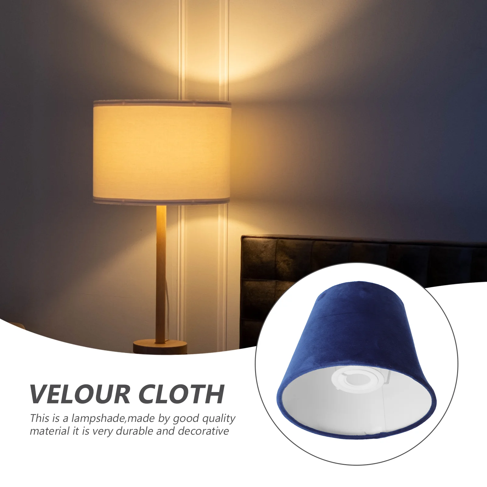 Velvet Lampshade Rechargeable Light Bulb Bedroom Cover Ceiling Table Cloth Office Home