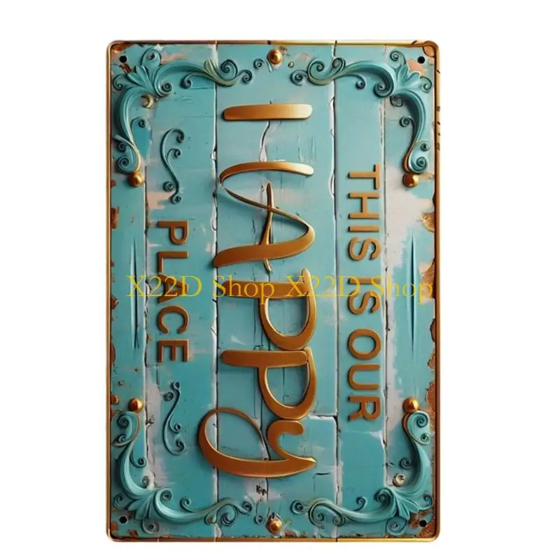 X22D Traditional Metal Can Sign Wall Art With Old Encouraged Citations Permanent Iron Substance For Inside Deck Rectangular Home