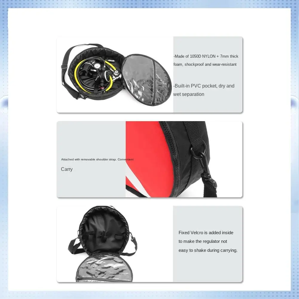 

ABMW-Portable Durable Nylon Dive Flag Scuba Diving Protective Bag For Regulator Carrying Bag Backpack & Shoulder Strap